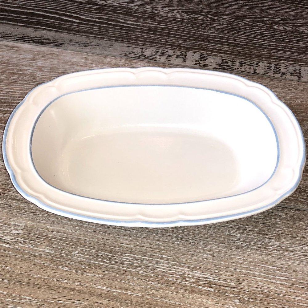 Cordella Stoneware Bluet Pattern Oval Serving Bowl